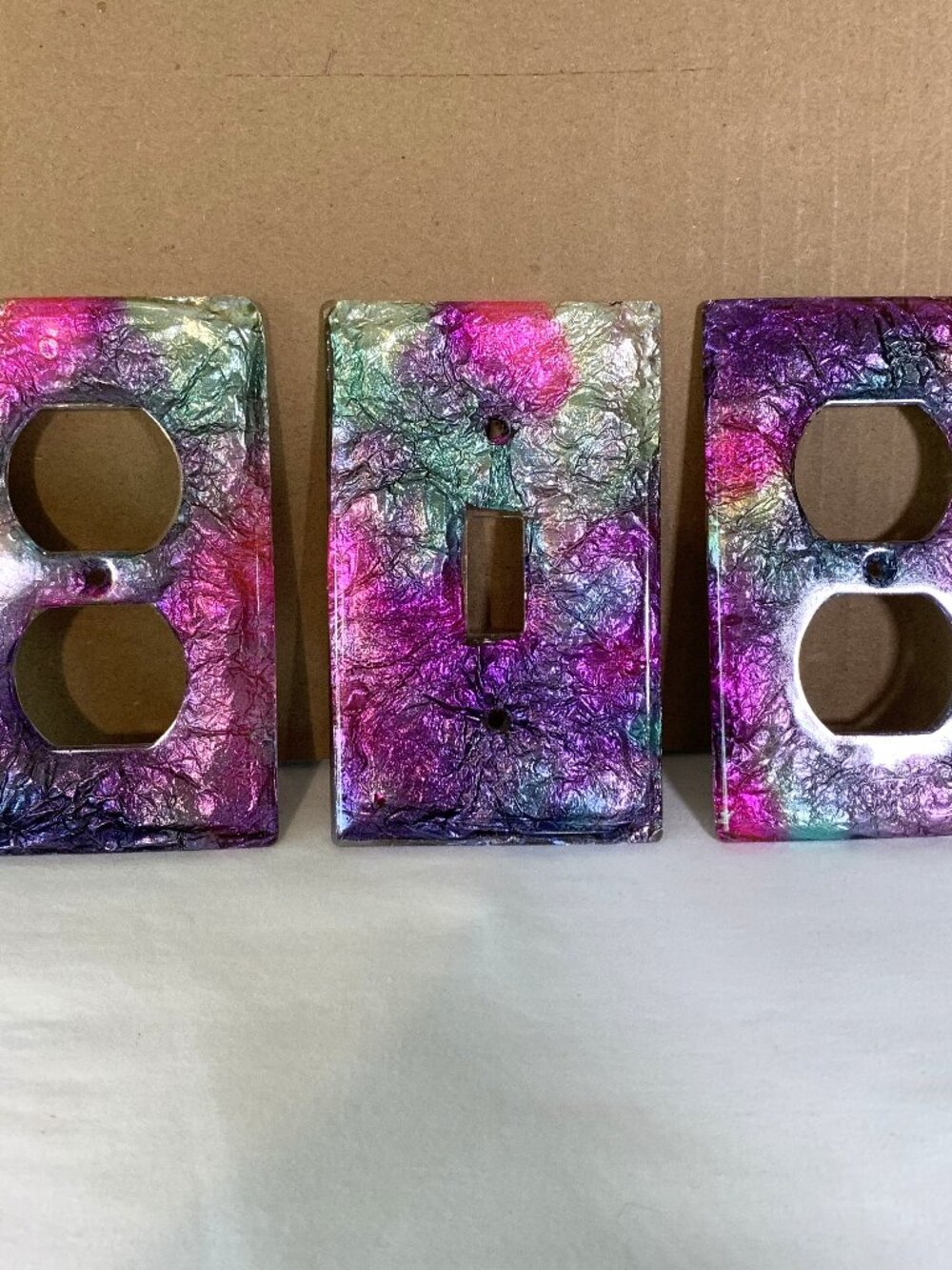 Handmade Multicolored Light/Plug Switch Covers-#1